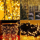 52.3 ft Solar String Lights, 160 LED Outdoor Fairy Lights with 8 Modes