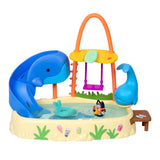 Bluey Whale Water Park Playset – 3" Color-Change Figure, Whale Slide, Swing & Pool