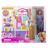 Barbie Make & Sell Boutique Playset, Brunette Doll with Foil Design Station