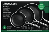 Henckels Paradigm Ceramic 3-Piece Tri-Ply Stainless Steel Fry Pan Set, Induction