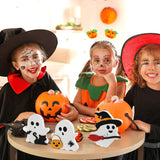 Set of 3 Halloween Wooden Ghost Tabletop Decor, Rustic Farmhouse Tiered Tray