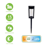 4-Pack Better Homes & Gardens Wyatt Solar LED Bollard Pathway Lights – Black, 15 lm & IPX4