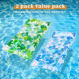 Joyfy Inflatable Pool Float Lounger with Headrest, Foot Rest & Cup Holders, Floating Pool Raft