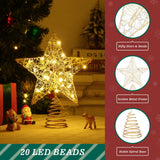 9.84-Inch Christmas Star Tree Topper with Remote