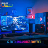 Bell + Howell USB Powered Color-Changing LED Tape Light – 12 ft Waterproof RGB Strip Light