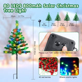 4 Pack Solar Christmas Tree Lights, LED Garden Stake Lights with Red Berries