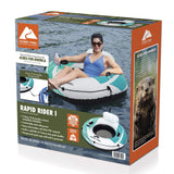 Ozark Trail Rapid Rider Single River Tube 48" with Mesh Seat, Backrest & Cup Holder