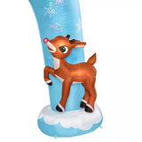 9 ft. 5" Light-Up Rudolph and Santa Christmas Archway Inflatable with Projector Effect
