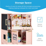31.5" Best Choice Products Wooden Play Kitchen – 11 Accessories, Ice Dispenser & Chalkboard