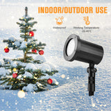 Snowflake Projector Light with 180° Adjustable Angle, Indoor Outdoor LED Holiday Lamp with Base