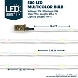 600 LED Christmas String Lights, 198 ft Multicolor Christmas Tree Lights
