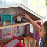 4.5 ft. KidKraft Majestic Mansion Wooden Dollhouse – 4 Levels, 8 Rooms, Elevator & 34 Accessories