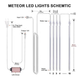 20-Inch Meteor Shower Icicle Christmas Lights, 10 Tubes, 540 LEDs, Connectable Outdoor Holiday Décor