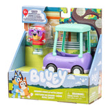 Bluey Ride Along Grannies Car & 3" Janet Figure – Poseable Driver