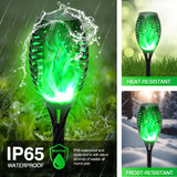 CATGOOD 12 Pack Solar Flickering Flame Torch Lights – Waterproof LED Tiki Lights