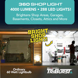 Bell + Howell TriBurst Garage Lights – 288 LED Deformable Garage Ceiling Light