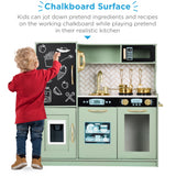 31.5" Best Choice Products Wooden Play Kitchen – 11 Accessories, Ice Dispenser & Chalkboard