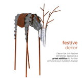 Alpine Corporation 20" Rustic Metal Grazing Reindeer Outdoor Christmas Yard Decoration