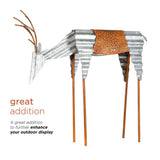 Alpine Corporation 20" Rustic Metal Grazing Reindeer Outdoor Christmas Yard Decoration