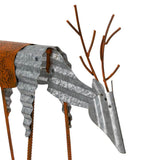 Alpine Corporation 20" Rustic Metal Grazing Reindeer Outdoor Christmas Yard Decoration