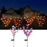 2 Pack Solar Orchid Flower Lights – Purple & Pink Waterproof LED Solar Garden Lights