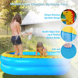 Inflatable Dinosaur Kiddie Pool with Sprinkler, 67" x 41" x 32" Kids Splash Pool & Water Play Center