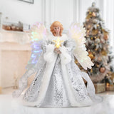 Mr. Christmas 12" Animated Celestial Angel Tree Topper with Illuminated Wings & Lighted Star