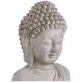 32" Standing Buddha Garden Statue, Gray Faux Stone Resin Zen Sculpture