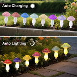 Syenll 10 Pack Solar Cracked Mushroom Lights – Warm White LED Waterproof Garden Stake Lights