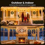 Outdoor LED Icicle String Lights – 32.8 ft, 400 LED Curtain Lights