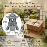 Japanese Solar Pagoda Lantern Garden Statue, Resin Zen Temple Light