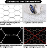 Galvanized Chicken Wire 16.9" x 40ft, Hexagonal Hardware Cloth Mesh Kit