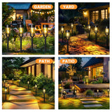 4 Pack Solar Path Lights, Warm White Outdoor Landscape Lights