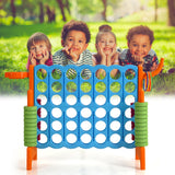 Costway 3-in-1 Giant 4-in-a-Row Game Set with Basketball Hoop and Ring Toss