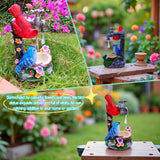 12" Solar Bird Garden Statue with Red Cardinal & Blue Robin