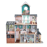 KidKraft Celeste Mansion Wooden Dollhouse – 4 Floors, Elevator, Lights, Sounds & 24 Accessories