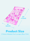 Joyfy Inflatable Pool Float Lounger with Headrest, Foot Rest & Cup Holders, Floating Pool Raft