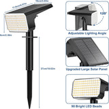 6 Pack 800 lm Solar Spot Lights – 90 LED 4 Lighting Modes Landscape Lights