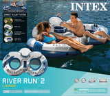 Intex River Run 2 Inflatable Floating Water Tube for 2 People with Built-In Cooler
