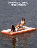 5 x 6 FT Inflatable Floating Platform Dock with Ladder & Non-Slip Surface