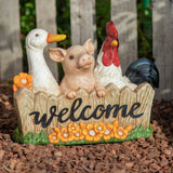 Mainstays Welcome Farm Animals Garden Statue, High-Density Resin & Cement Outdoor Décor