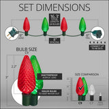Wintergreen Lighting C9 Christmas Lights, 25-Ct 17FT LED String Lights for Holiday Decorations