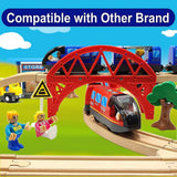 6-Piece Battery-Powered Magnetic Locomotive Train Set – Forward, Reverse & Sound, Compatible with Wooden Tracks