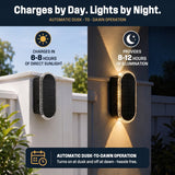 Westinghouse Solar Fence Lights with Up-and-Down LEDs and 3 Color Modes, 4-Pack