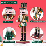 12" Wooden Nutcracker Soldier – Sword, Movable Jaw & Gift Box
