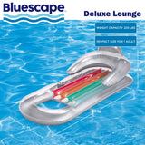 63" Bluescape Deluxe Inflatable Pool Lounge Float with Pillow, Armrests and Cup Holder