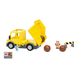 Bluey Dump Truck Playset – Exclusive 2.5" Hard-Hat Bluey & Muddy Bingo, Tilting Bed