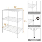 Hyper Tough 3-Tier Wire Shelving Rack, 750 lb Capacity Metal Shelf