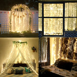 USB Window Curtain Fairy Lights, 9.8 ft x 9.8 ft 300 LED Curtain Lights with Remote Control