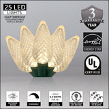 Wintergreen Lighting C9 Christmas Lights, 25-Ct 17FT LED String Lights for Holiday Decorations